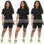 custom logo Hot Selling New  Casual Sport Two Piece Set Women Clothing Wholesale 2 Piece Set Women Biker Shorts Set