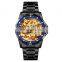 SKMEI 9230 Skeleton Custom Automatic Mechanical Men Luxury Watches with Stainless Steel Strap
