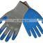 10 Gauge Gray Polyester lined Blue Latex Coated Work Glove for workers industry