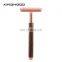 Double Edge Safety Razor with Long Natural Bamboo Handle High Quality