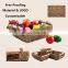 HBK Boat shape natural seagrass rattan  storage basket with wooden handle