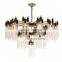 High Quality Brass Chandelier Modern Black and Gold Pendant Light With Glass Tube Warm White E14 E12 Base Type for Living Room