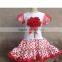christmas red dots long skirt flower long sleeve dress outfit girls spring fall cotton dresses frocks child one piece tutu dress