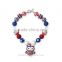 4th Of July wholesale fashion jewelry red white blue with latest design beads necklac