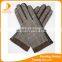 2016 New style ladies leather-cloth winter gloves with supersoft polyester lining