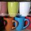 Subimation custom wholdsale ceramic blue glazed chalk cup