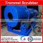 Rotary trommel scrubber with high washing and screening efficiency