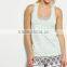 New Style OEM Summer Sexy Women 100% Cotton Knit Short Sleeveless Raceback Tank and Shorts Pajama Set