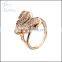 Crystal clear fashion gemstone design wedding brass cz rings