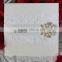 2016 newmengxing elegant wedding invitation with lace and buckle