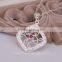 2015 Latest square 925 sterling silver plated fake diamond necklace