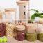 glass storage jars with wooden lid