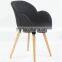 Promotional Colorful Fabric Seat Solid Wood Chair Frame in Dining Chairs