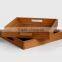Unfinished Cheap Wooden Food Carrying Tray With Handle