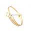 Luxury Crystal Stainless Steel Flower Bangle with Rhinestones for Women