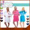 3001 Short Knee Length Cotton Bath Robes,Woman SPA Solid Waffle Cotton Robes