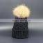 Wholesale woolen knit cap and hat with real raccoon fur pompoms winter hat