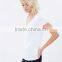 High quality women v neck strench cotton t shirt fitted wholesale