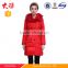 Double-breast quilted long coat lady down jacket with raccoon fur woman winter jacket