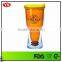 BPA Free 400 ml Transparent plastic double walled beer mugs with lid