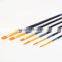 6Pcs High Elastic Nylon Flat Hair Long Pole Gold Plated Brass Copper Tube With Wood Handle Oil Paintbrush Hook Line Pen Art Se