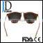 Modern Design Smaller Wood Frame Metal Temple Sunglasses