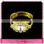 Pure yellow Imitation gold diamond wedding ring, hot sale Imitation gold gemstone rings