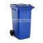 Outdoor plastic 240L garbage/rubber bin with two wheels