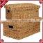 Double handles with lid desing water hyacinth manufactures of straw baskets