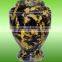 NATURAL STONE BLACK AND GOLD MARBLE URNS