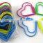 Plastic coated heart-shaped colorful paper clip with matched heart-shaped plastic box