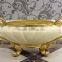 Glorious Decorative Fruit Bowl, Gold Color Fruit Bowl With Handles, Gilt Decorative Arts & Crafts