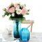 3 pieces of set colourful cylinder striped tall centerpiece glass flower vases with different design for home decoration