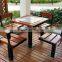 Arlau Park Wood table set with umbrella