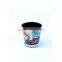 Flower Print Beautiful Waste Bin Faux Leather Open Top Standing Trash Can