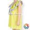 wholesale summer fashion grey stripe ruffle neck sleeveless cotton yellow kids girls dress