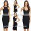 New Bandage Dress Women Sleeveless Bodycon Evening Night Club Party Dress Midi Casual Pencil Dresses