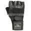 cowhide leather weight lifting glove gym fitness gloves half finger silicon printing or embroidery