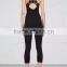 Wholesale Women Apparel Guipure Lace Racer Back Black Jersey Jumpsuit(DQE0152J)