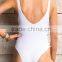 ladies white and side braid one-piece swimwear