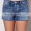 On-trend Blue Mid Rise Cutoff Denim mountain bike sweat shorts for girls