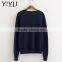 Custom Hot Sale men dark blue thick high school uniform cardigan sweater