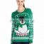 Women Green Sweater Rhinestone Embelished Snow Globe Design Christmas Sweater With Led Light