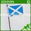 Factory price for small plastic holder polyester printed scotland hand flag