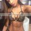 Black Eyelash Lace Sheer Cage Strappy Bra Lingerie For Women