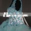 Plus Size Sweetheart Straps Bling Beads Western Pattern Blue Quinceanera Dresses Ball Gown