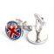 Round Union Jack UK Flag Enamel Cuff Links Men Shirt Cufflinks