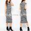 New Style Couture Clothing Tall Midi Dress With Twist Waist Women Knitted Casual Dress