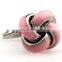 China factory bulk stainless steel metal cheap celtic knot shirt cufflinks for men, colorful knot cuff link, red, pink, black