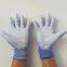 polyester knitted pu palm coated safety work gloves